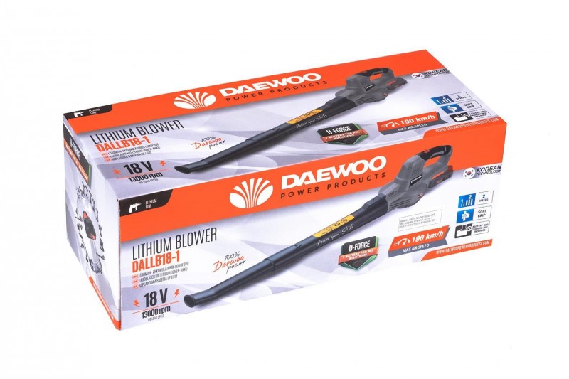 Aku foukač listí Daewoo DALLB18-1 18V s baterií 2Ah + nabíječka