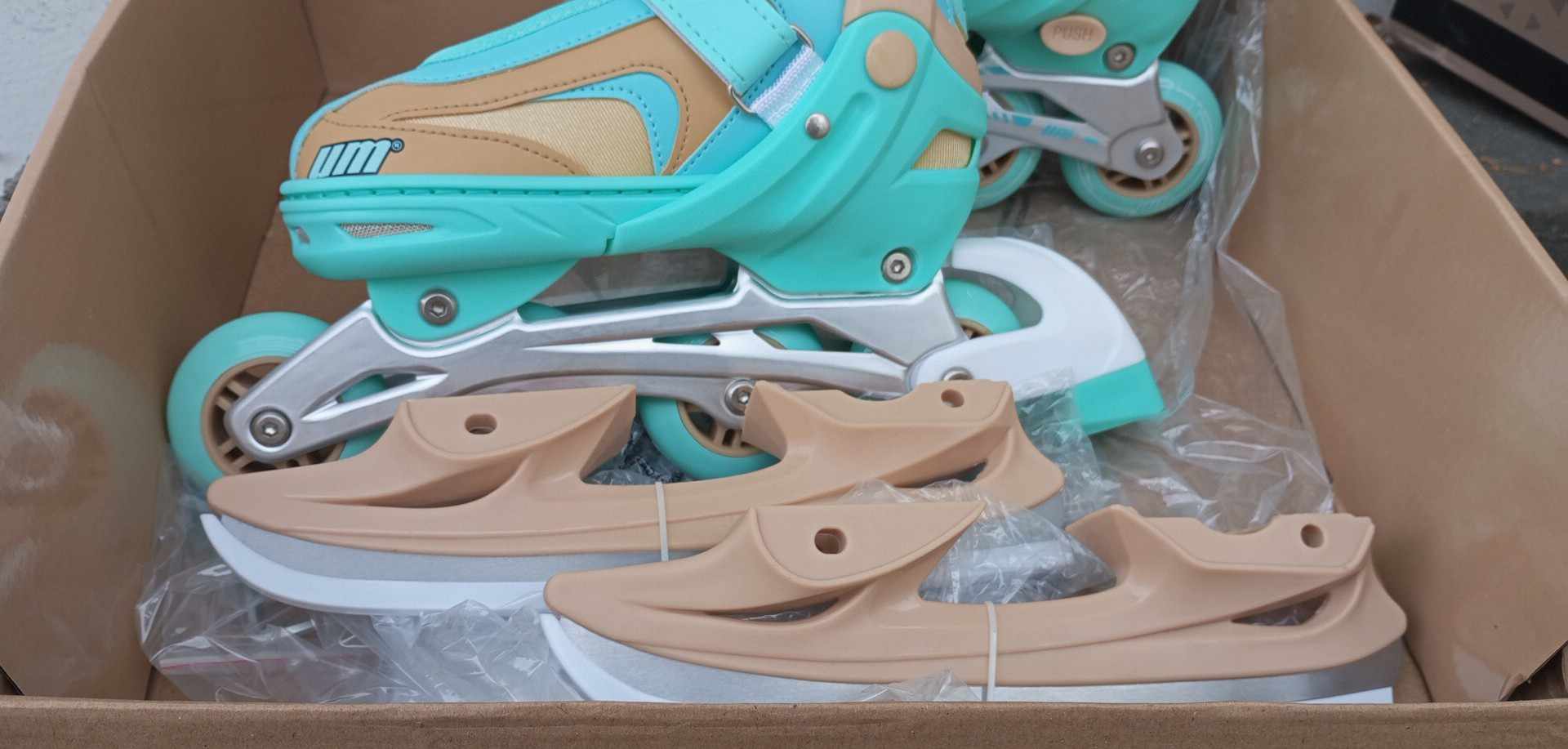 NASTAVITELNÉ DĚTSKÉ BRUSLE 2V1 UM JMS-188 - TYRKYSOVÉ -  31-34