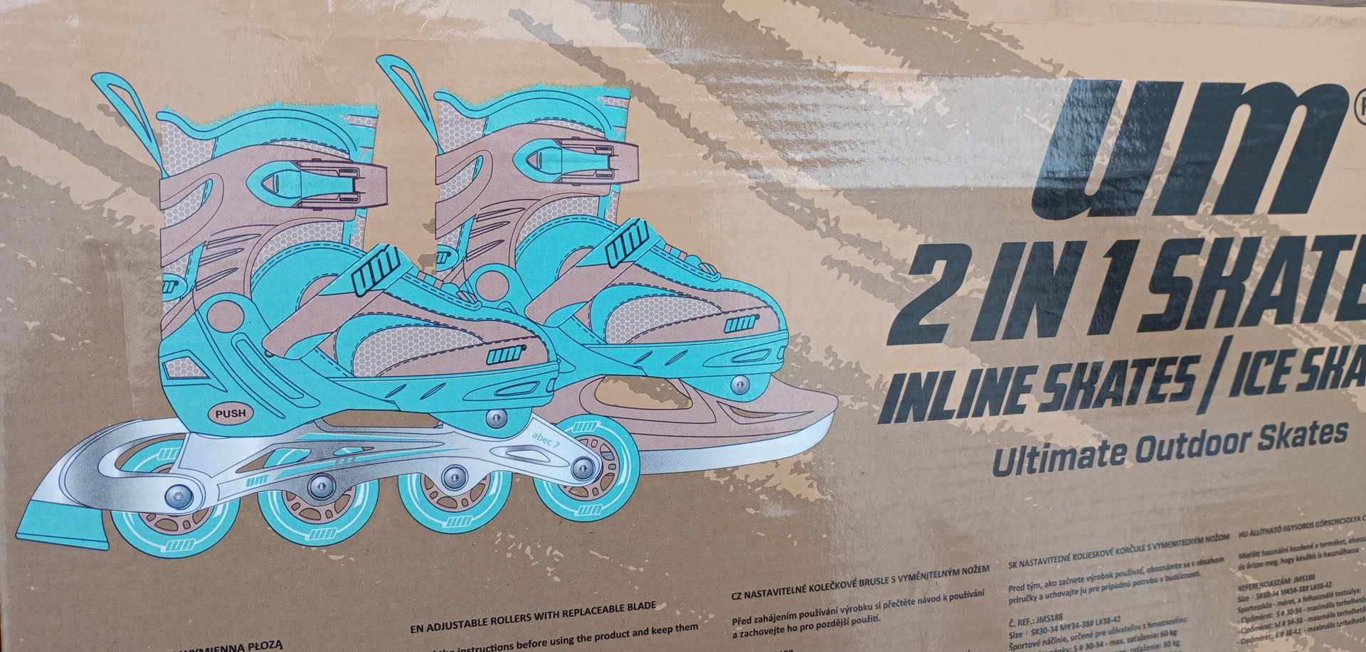 NASTAVITELNÉ DĚTSKÉ BRUSLE 2V1 UM JMS-188 - TYRKYSOVÉ -  31-34