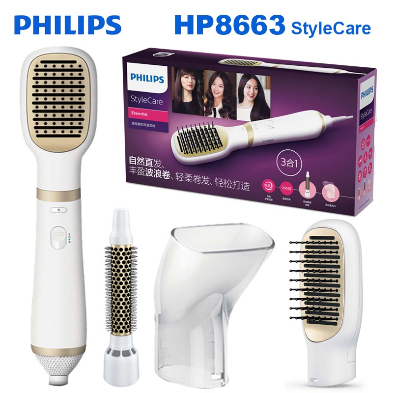 Horkovzdušný kulmofén Philips HP8663/00 Essential Care Ionic / ionizátor / 800 W / 3 teploty /