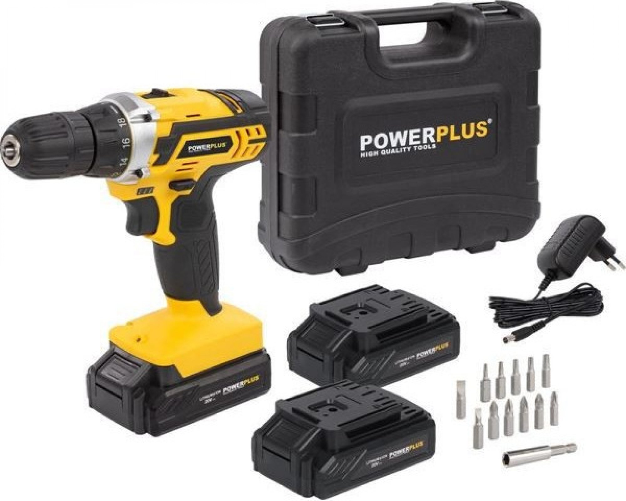 Aku šroubovák / vrtačka Powerplus POWX00501 20V LI-ION 3 x BATERIE