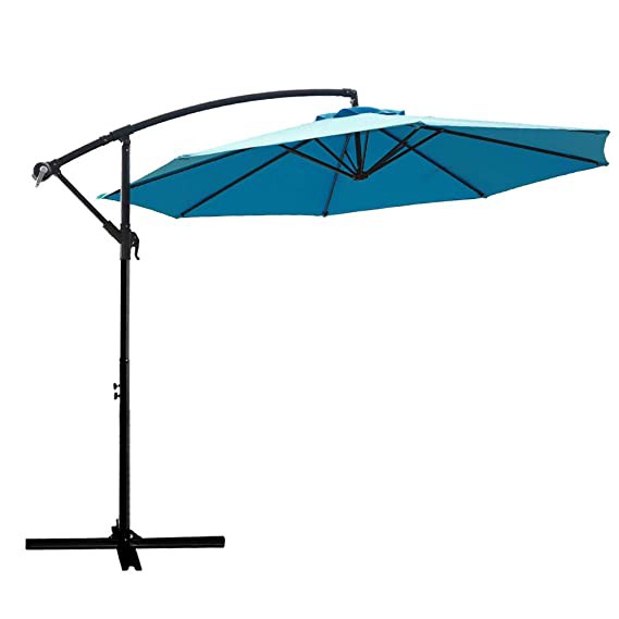Slunečník závěsný TS-300 hliníkový - 300 cm, modrý