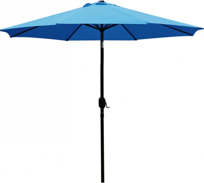 Polohovatelný zahradní slunečník TS-230 s kličkou 230 cm, modrý