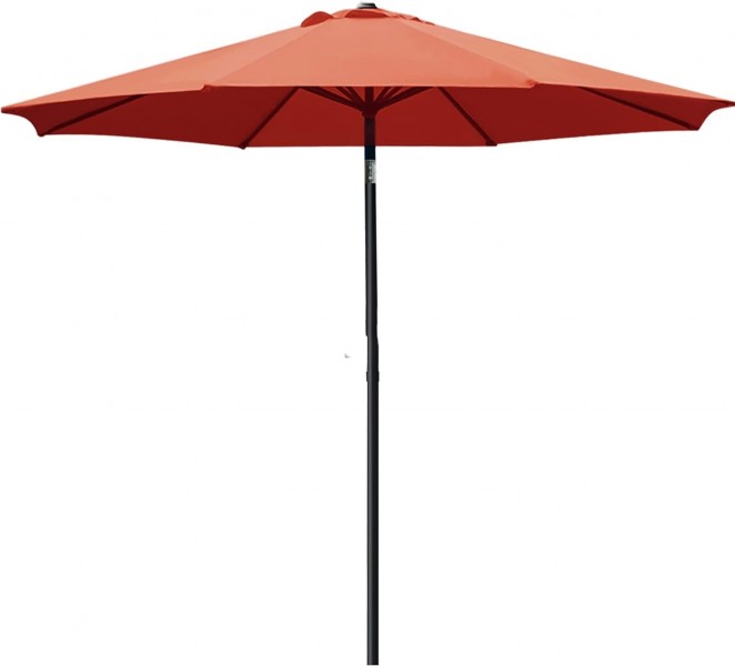 Polohovatelný zahradní slunečník TS-180T 180 cm, tmavě oranžévá (cihlová)