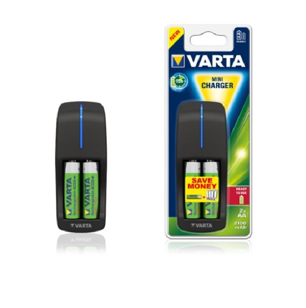 Nabíjecí baterie + nabiječka VARTA Mini Charger + 2x AA 2100 mAh