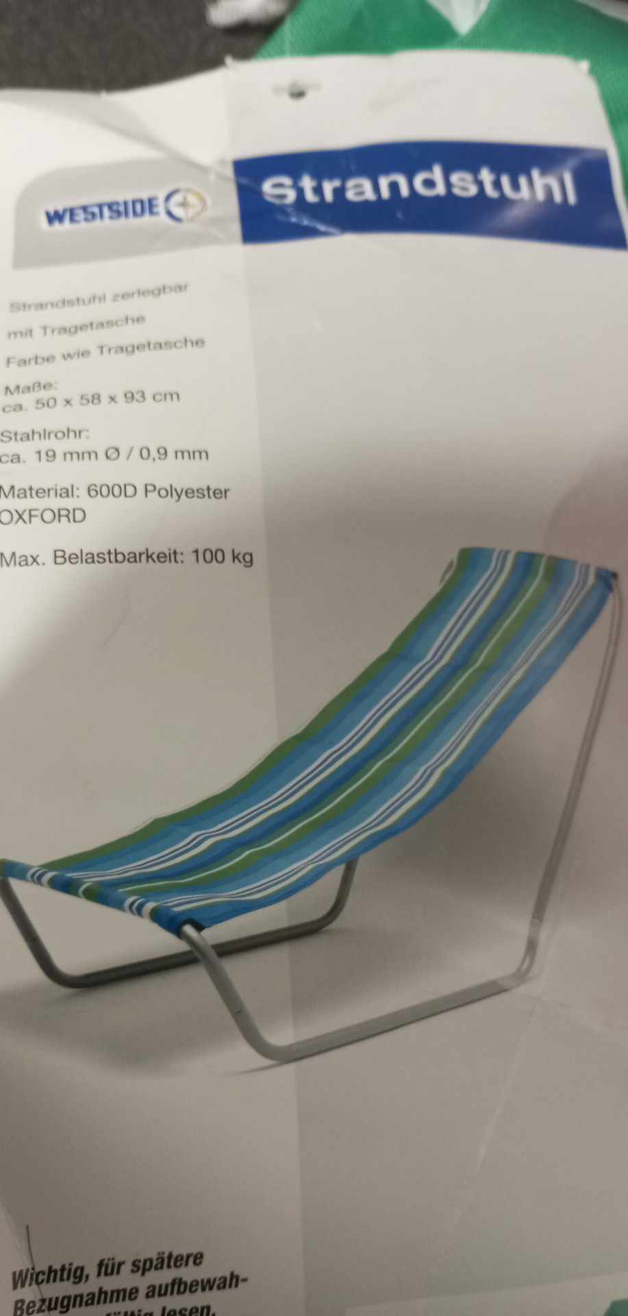 Skládací plážové lehátko Westside - pruhované
