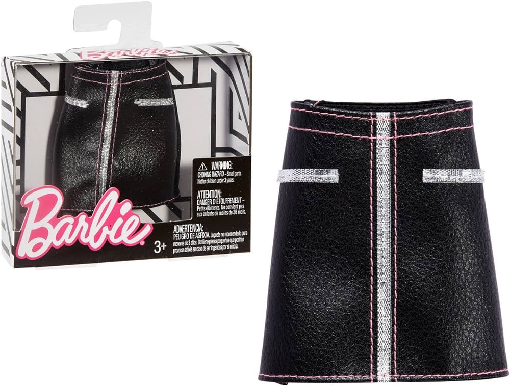 Barbie Sukně kožená černá, Mattel FPH27