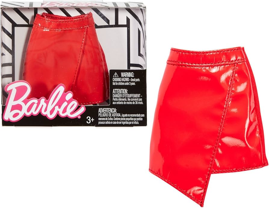 Barbie Sukně kožená červená, Mattel FLP53