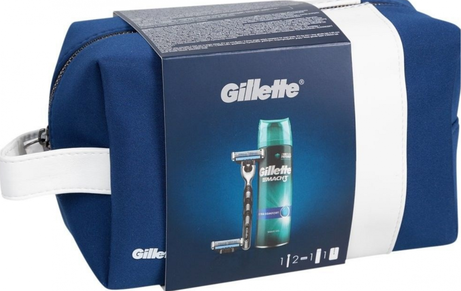 Dárkova sada Gillette Mach3 - strojek + 2 x  hlavice + gel 200 ml