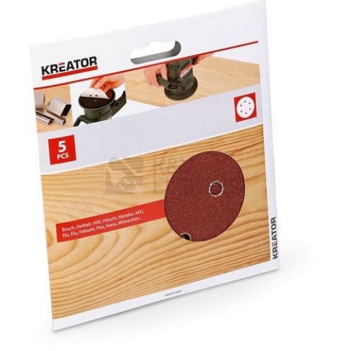 Brusný papír pro excentrické brusky KREATOR KRT230503 5ks 125mm G40