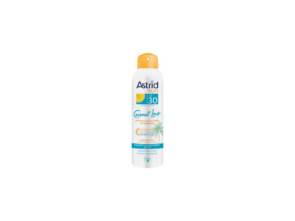 Neviditelný suchý sprej na opalování Astrid Sun Coconut Love SPF30 - 150ml