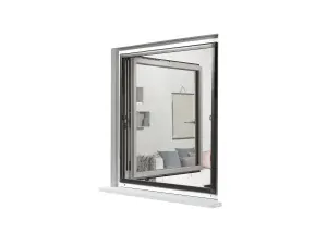 Teleskopická ochrana proti hmyzu na okno - MP 120 x 140 cm - antracitová