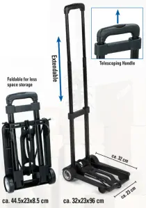 Kinzo - Ruční vozík - výsuvný - max. 40 kg - černý