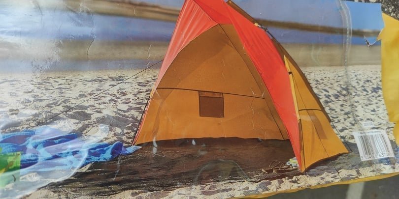 Plážový stan mušle - 270 x 120x 120 cm ORANŽOVÝ