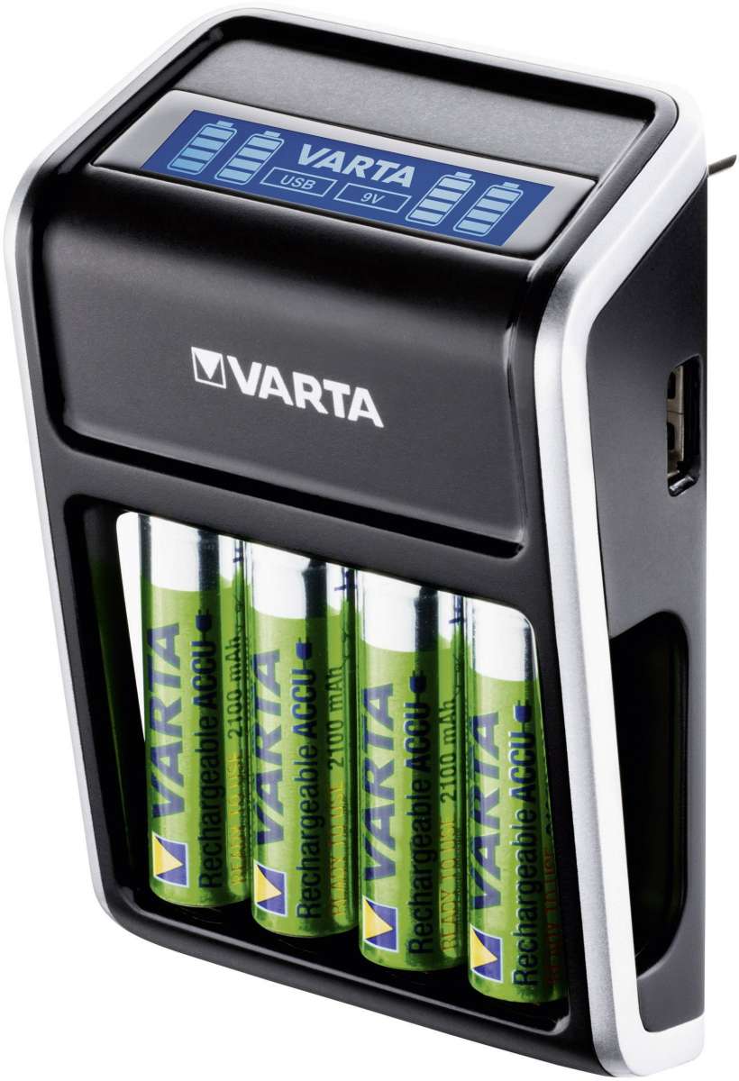Nabíječka baterií VARTA LCD Plug Charger + 4 x baterie 2100 mAh