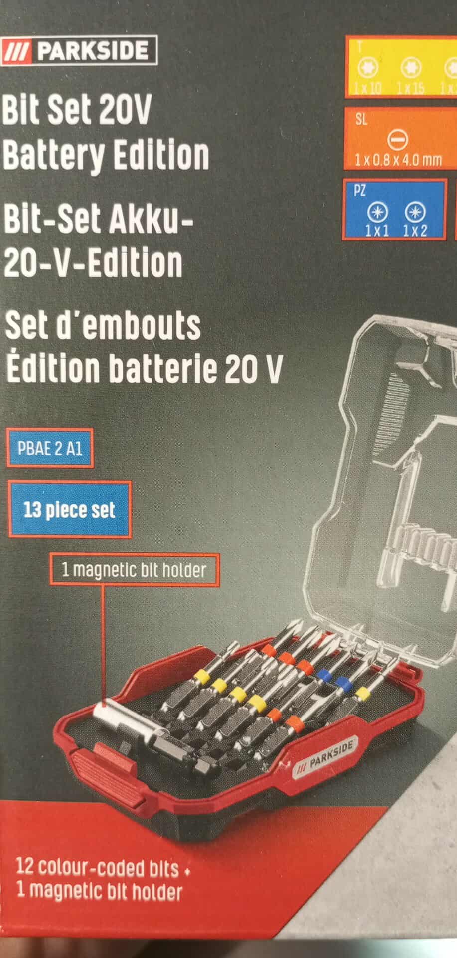 Sada bitů PARKSIDE PBAE 2 A1 -13 dílná Bit Set Aku Battery Edition