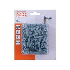 Rozpínací hmoždinky Black+Decker - plastové 6 x 30 mm, 160 ks