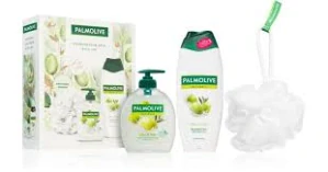 Dárková sada Palmolive Naturals sprchový krém + mýdlo + houba