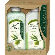 Dárková sada Naturalis Olive Milk pěna a sůl do koupele