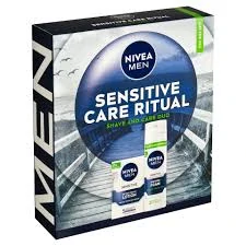 Dárková sada NIVEA MEN Sensitive Care Ritual toal. voda + pěna na holeni
