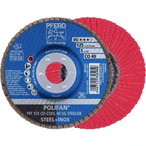 1 x vějířovitý brusný kotouč 125 mm - PFERD TOOLS 67660425 PFF 125 CO-COOL 40 SG STEELOX 