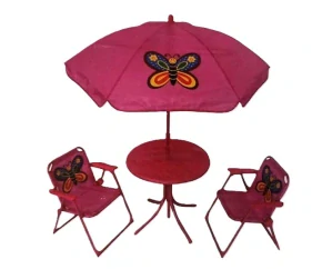 Dětský zahradní set Idea Motýl - růžový