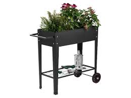 Vyvýšený záhon na kolečkách PARKSIDE 93 x 41 x 81 cm, černý