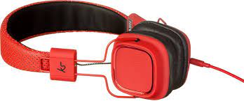 Sluchátka KitSound Clash s in-line mikrofonem, 3,5 mm, červená