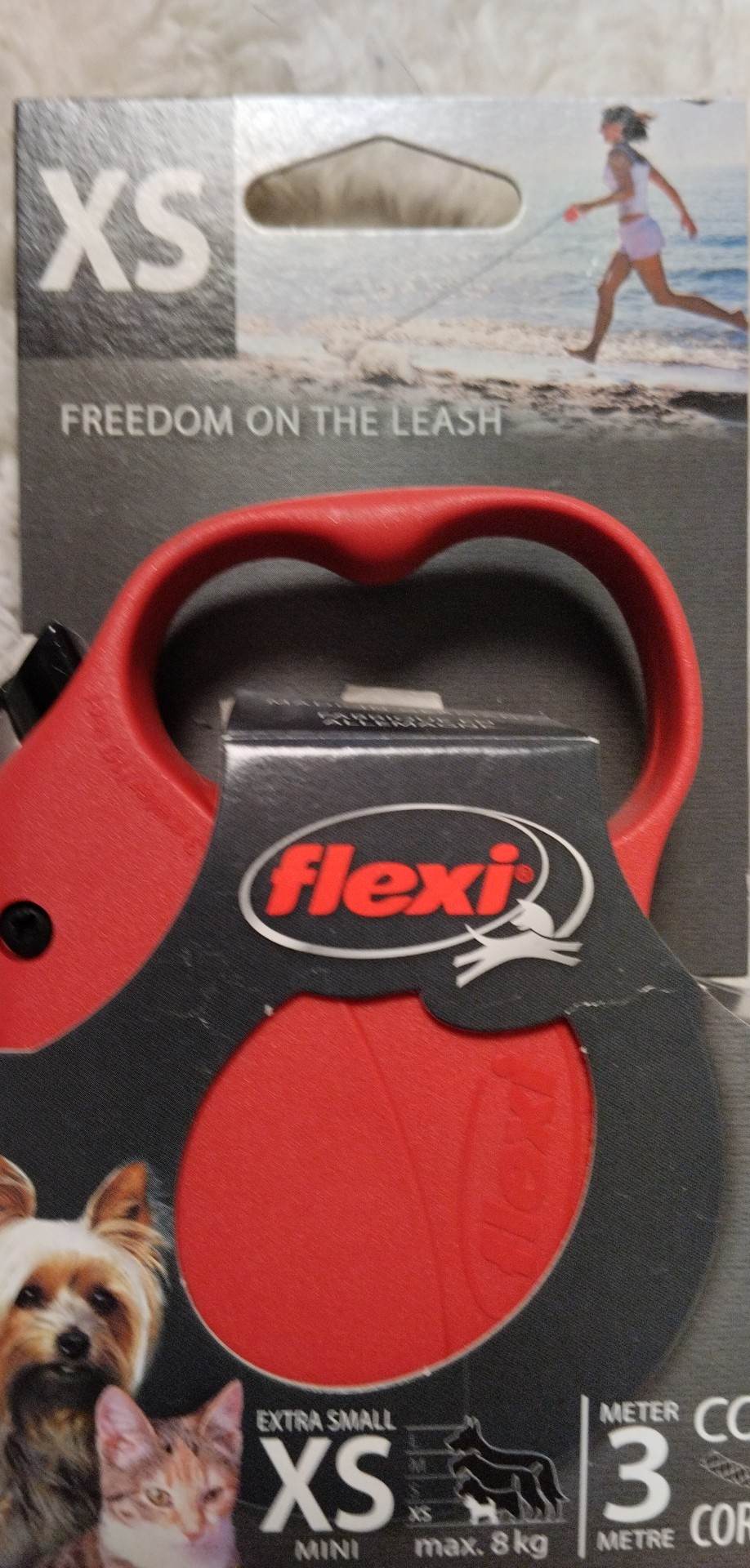 Samonavíjecí vodítko Flexi XS -ČERVENÉ