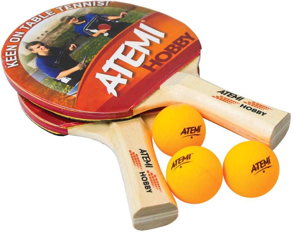 2 X PINGPONGOVÁ RAKETA + 3 X MÍČEK - ATEMI HOBBY