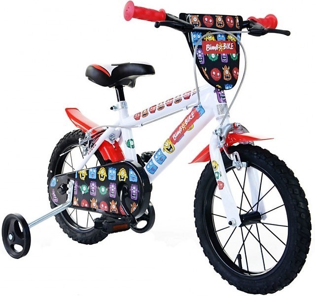 Kolo BimboBike BOY MONSTERS 77325 bílo-červené MTB 14''