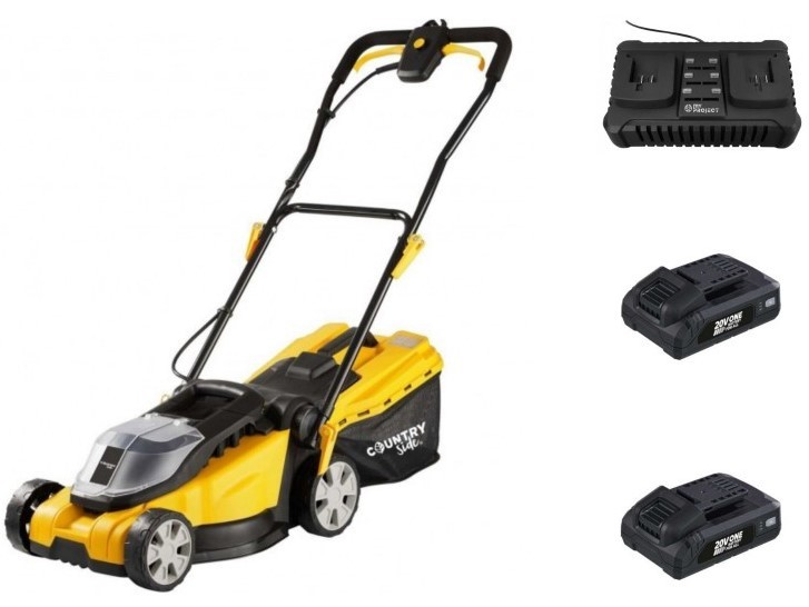 Aku sekačka na trávu Countryside 20V + 2X baterie 2ah + dvojitá nabíječka