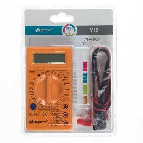 Digitální multimetr DPM V12, LCD, 9V