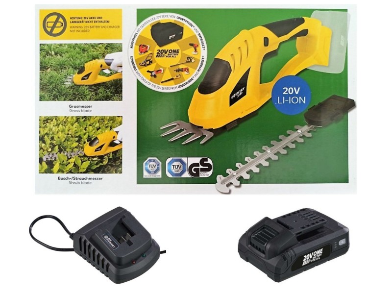 Aku nůžky na trávník a živý plot 20V Countryside NZP-HT4386 + baterie 2.0 Ah + nabíječka