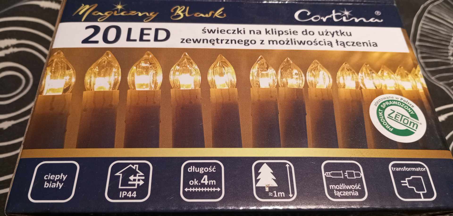 Elektrické vánoční svíčky na stromeček CORTINA 20 světel