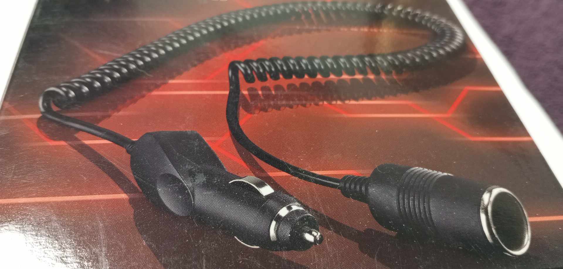 Spirálový prodlužovací kabel do auta Silvercrest 12/24V - 3 m