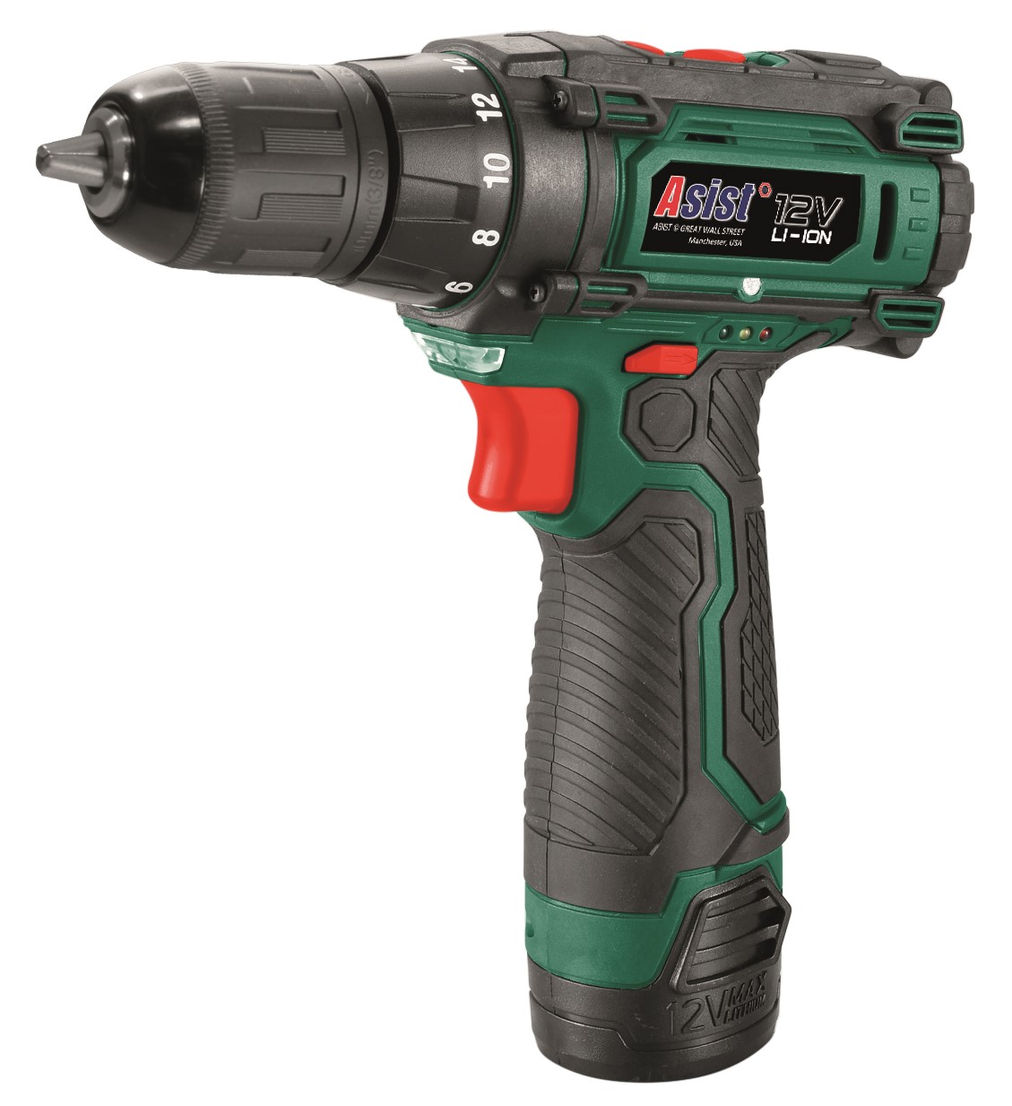 Aku vrtačka 12V / 2Ah s kufrem ASIST AE2V12DN-201-BMC