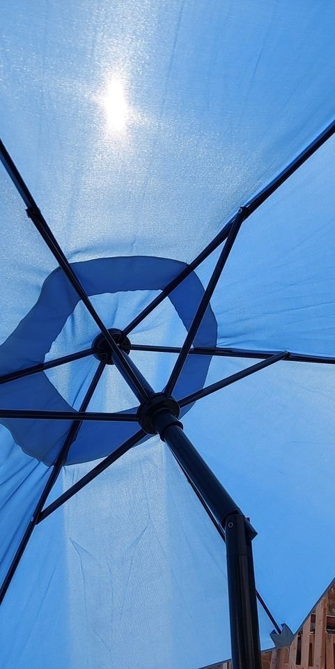 Polohovatelný zahradní slunečník TS-180T 180 cm, modrý