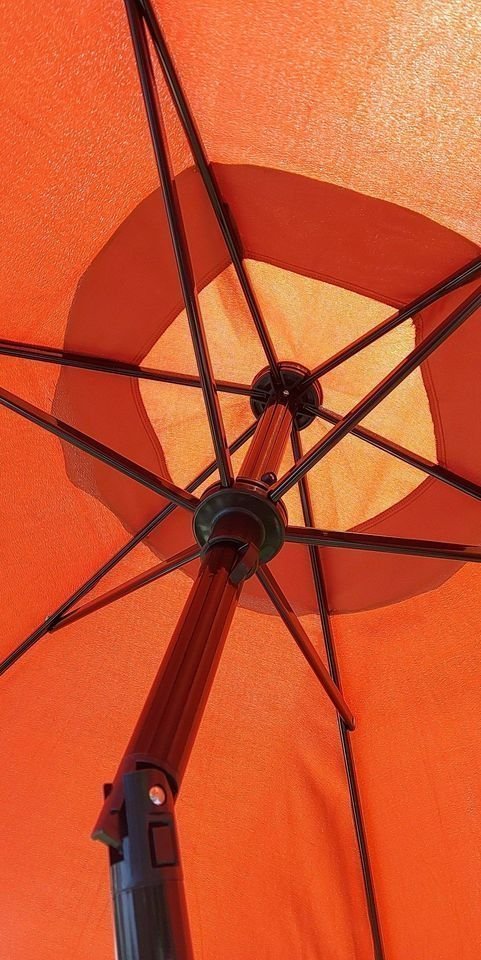 Polohovatelný zahradní slunečník TS-180T 180 cm, tmavě oranžévá (cihlová)