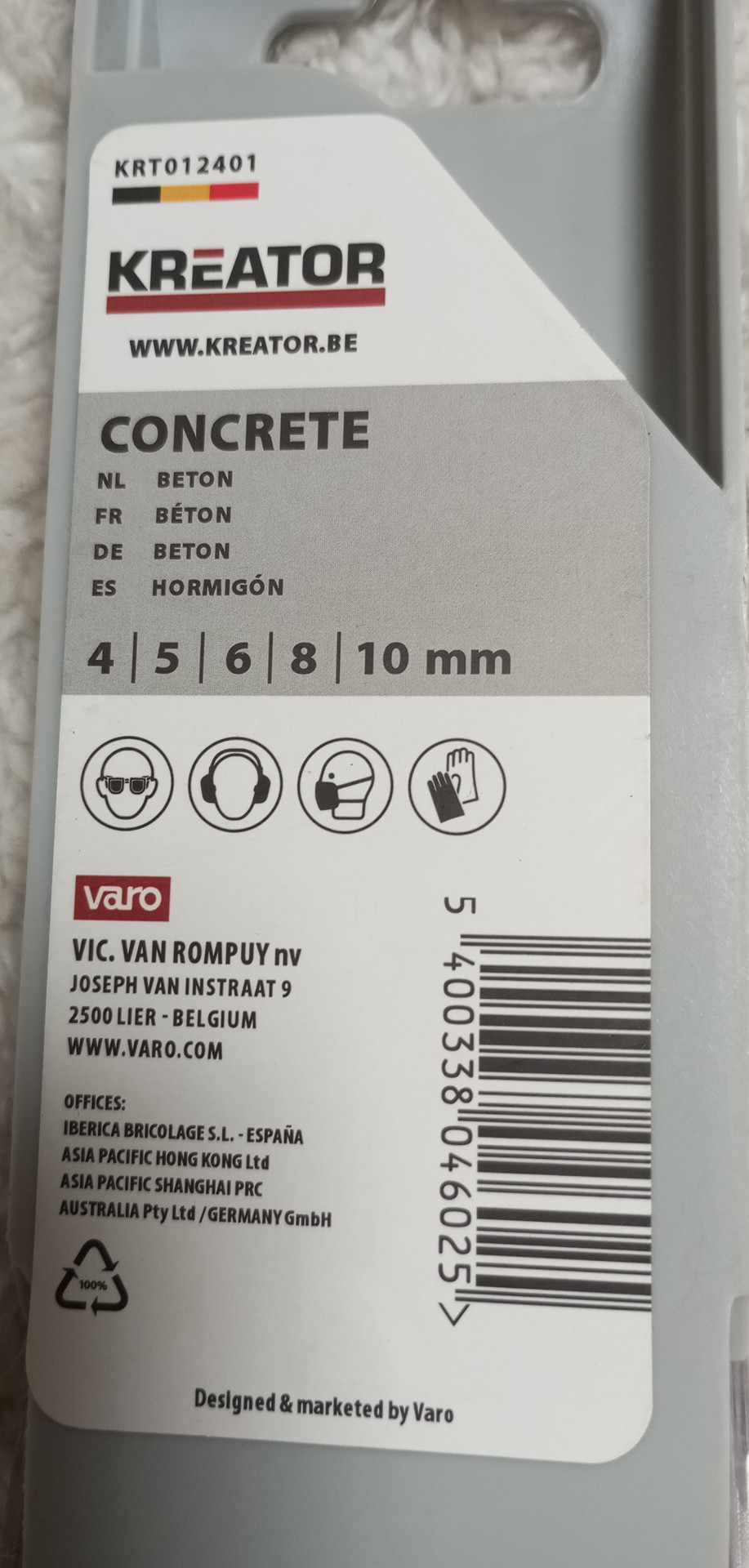 5-dílná sada vrtáků do betonu KREATOR KRT012401 - 4-10mm