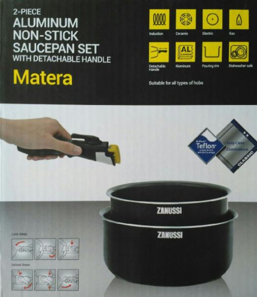 Sada 2 hliníkových hrnců s odnímatelnou rukojetí Zanussi ZCS01436EF