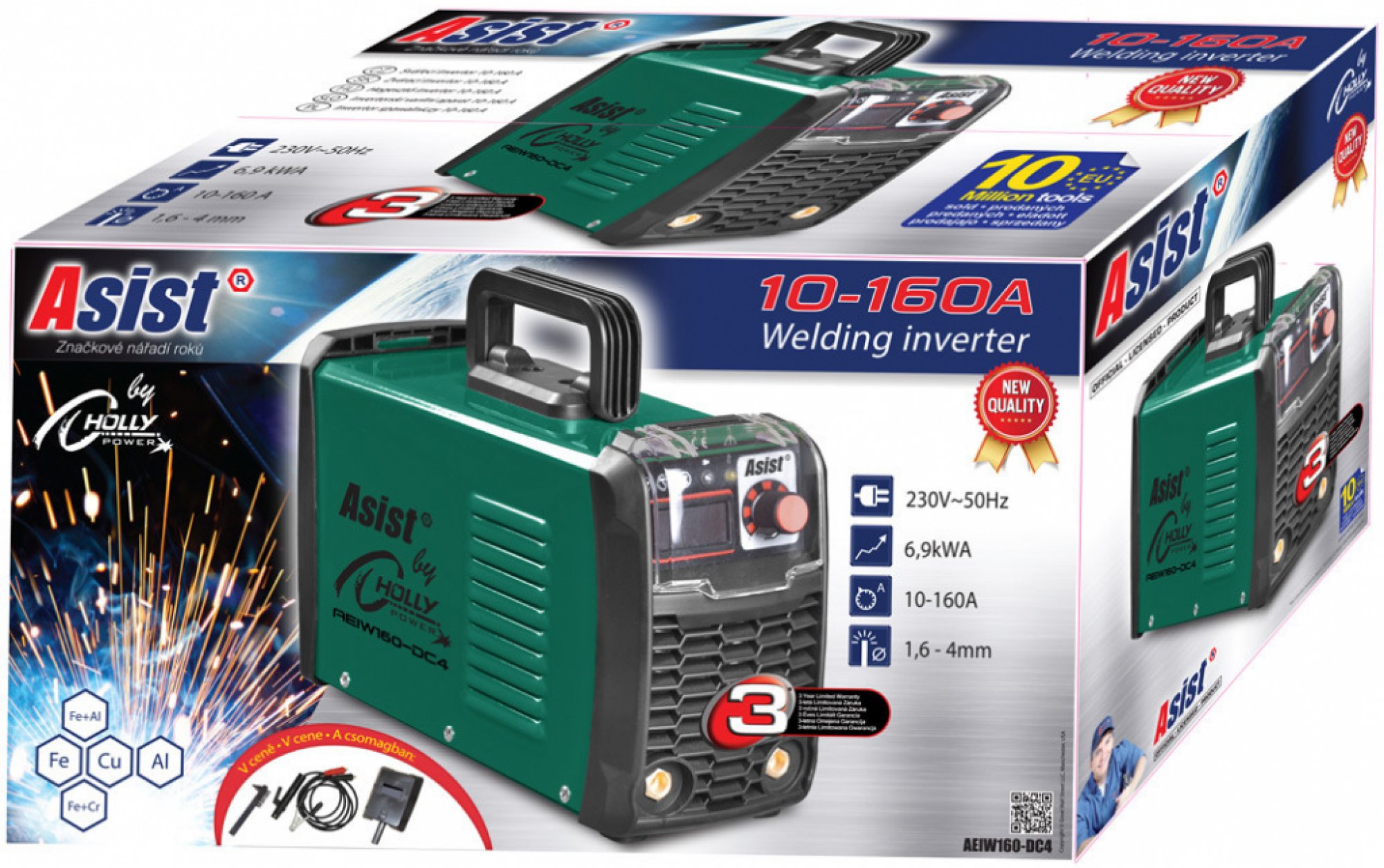 Svářecí invertor Asist 160A AEIW160-DC4