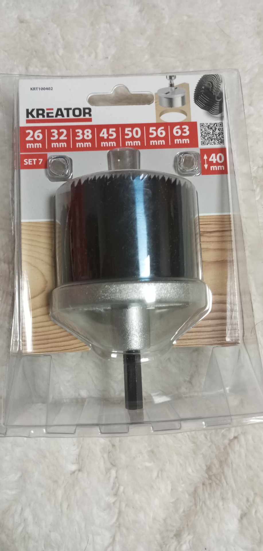 KREATOR KRT100402 Vykružovač pilový 7dílný /26,32,38,45,50,56,63x50mm