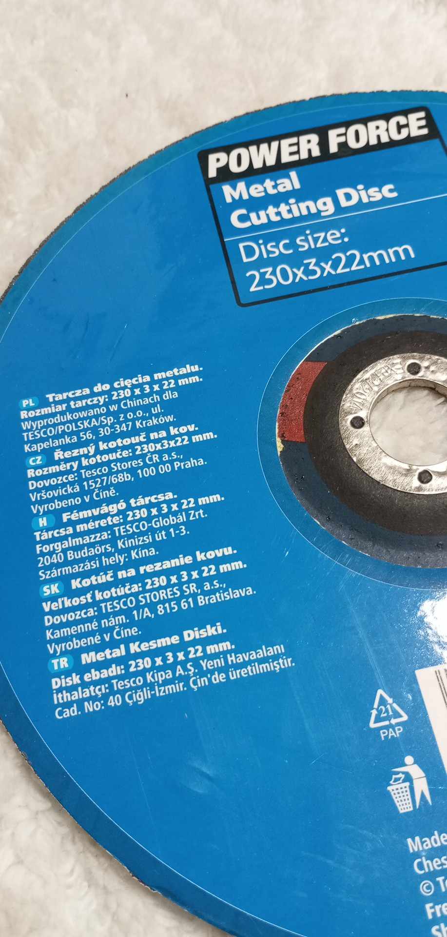 Řezný kotouč na kov Power Force 230x3,0x22mm