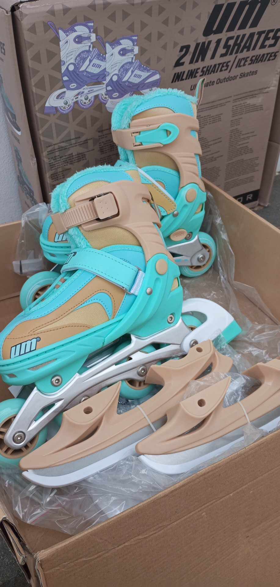 NASTAVITELNÉ DĚTSKÉ BRUSLE 2V1 UM JMS-188 - TYRKYSOVÉ -  35-38