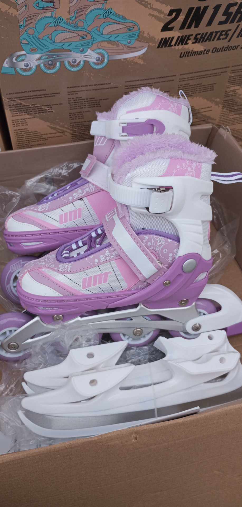 NASTAVITELNÉ DĚTSKÉ BRUSLE 2V1 UM JMS-188 - FIALOVÉ -  31-34