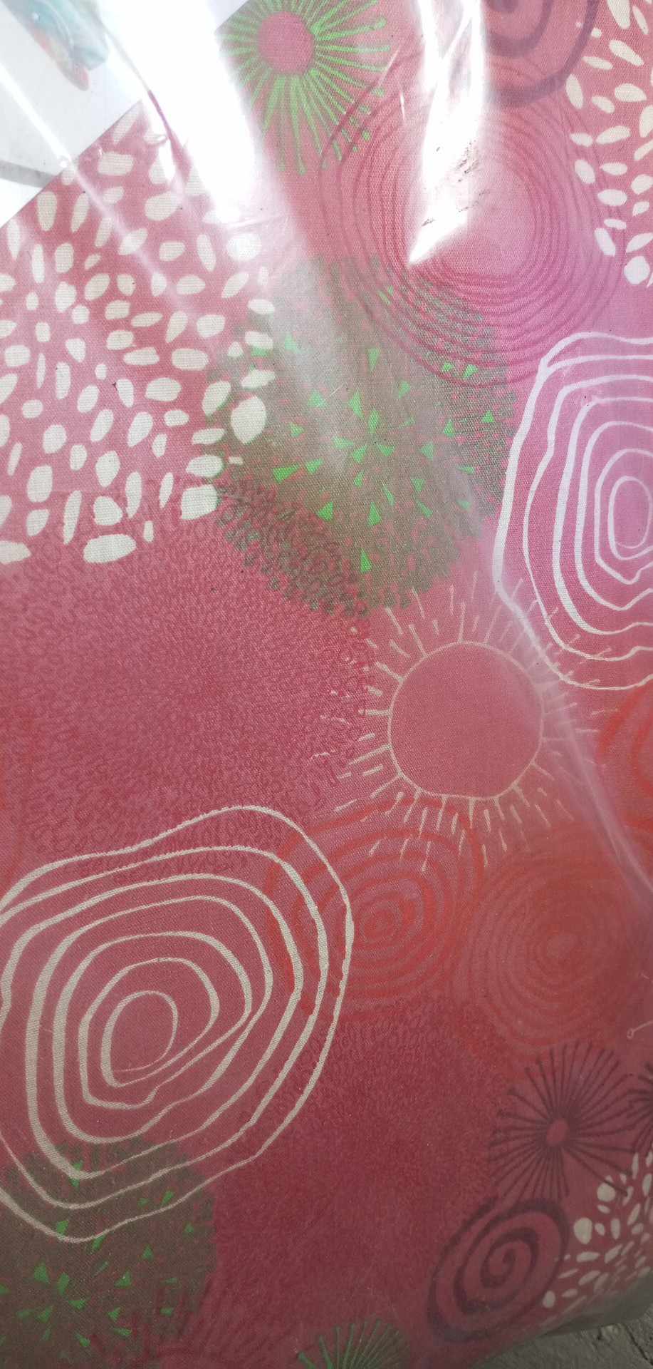 Polstry a stříška na houpačku Pillow 130 x 10 cm - červený vzor 