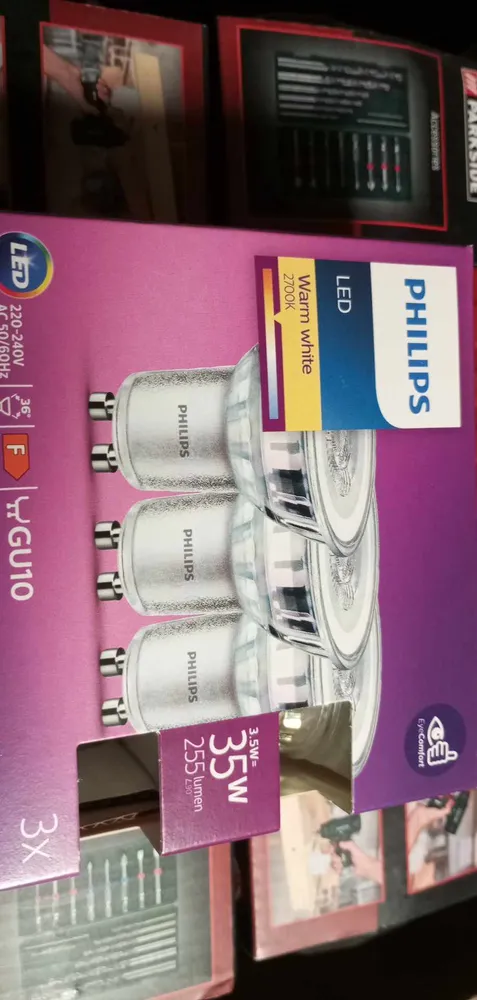 3 X LED žárovka GU10 3,5W 35W 2700k 255lm 36° PHILIPS