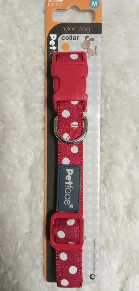 Obojek Petface Dotted Dog  červené vel. L