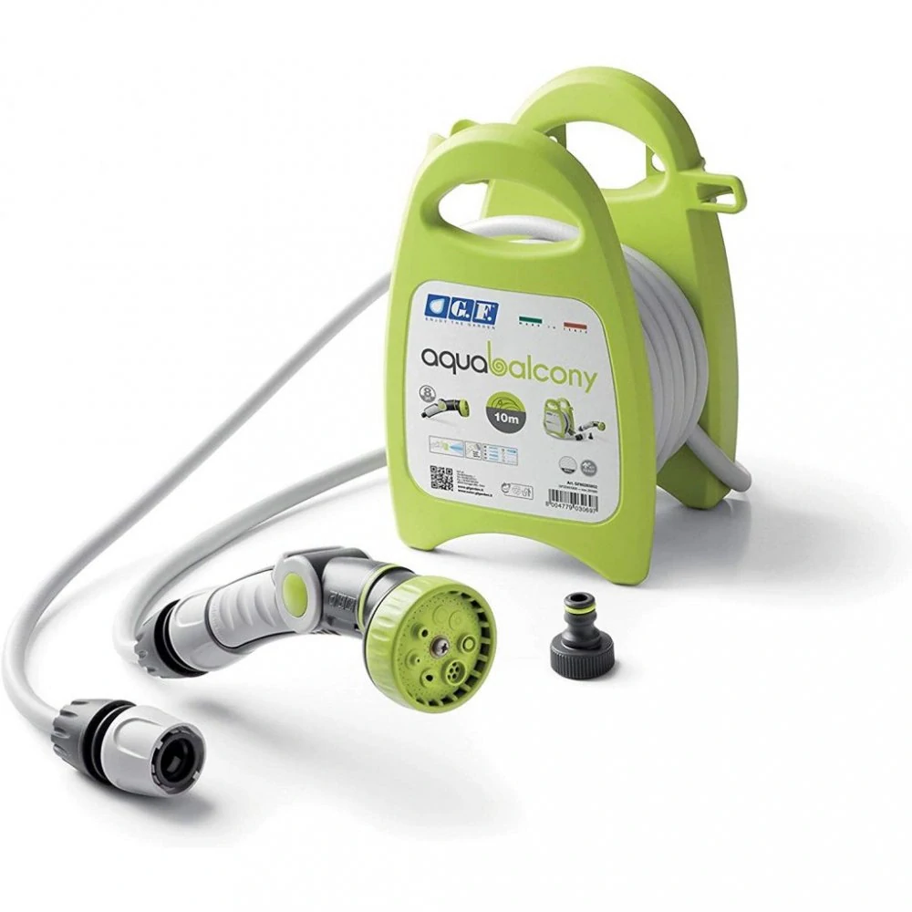 Navíjecí buben se zahradní hadicí G.F. Garden Aqua balcony 10m Lime